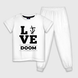 Пижама хлопковая детская Doom Love Classic, цвет: белый