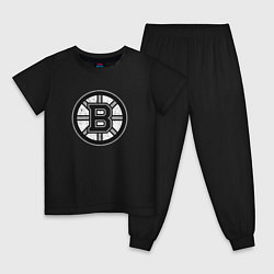 Пижама хлопковая детская BOSTON BRUINS СЕРЫЙ, цвет: черный