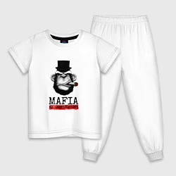 Пижама хлопковая детская Мафия - Mafia, цвет: белый
