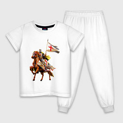 Пижама хлопковая детская Рыцарь Тамплиер, цвет: белый
