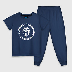Пижама хлопковая детская Символ Valencia и надпись Football Legends and Cha, цвет: тёмно-синий