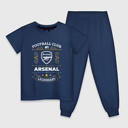 Пижама хлопковая детская Arsenal: Football Club Number 1, цвет: тёмно-синий