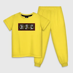Пижама хлопковая детская HFC HELLFIRE CLUB, цвет: желтый