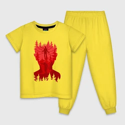 Пижама хлопковая детская Vecna Stranger Things 4, цвет: желтый