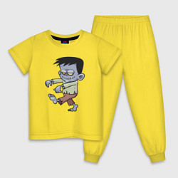 Пижама хлопковая детская Walking Zombie, цвет: желтый