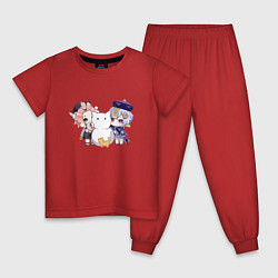 Пижама хлопковая детская Chibi Diona Genshin Impact, цвет: красный