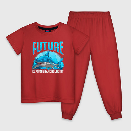 Детская пижама Будущий специалист по акулам / Красный – фото 1