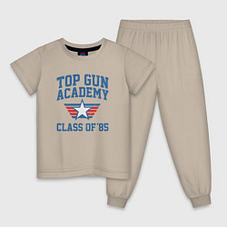 Пижама хлопковая детская TOP GUN Academy Class of 85, цвет: миндальный