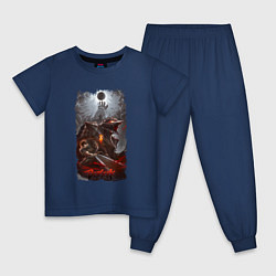 Пижама хлопковая детская BERSERK BLOOD IRON, цвет: тёмно-синий