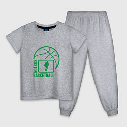Пижама хлопковая детская Boston - Basketball, цвет: меланж