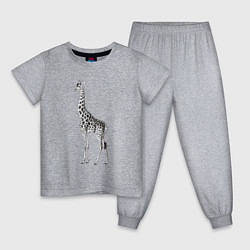 Пижама хлопковая детская Грация жирафа, цвет: меланж