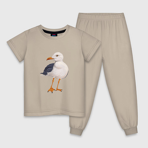 Детская пижама Белая чайка / Миндальный – фото 1
