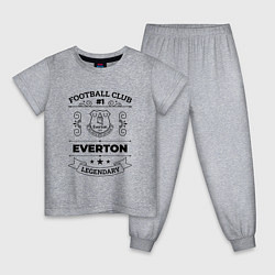Пижама хлопковая детская Everton: Football Club Number 1 Legendary, цвет: меланж