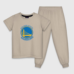 Пижама хлопковая детская Голден Стэйт Уорриорз NBA, цвет: миндальный