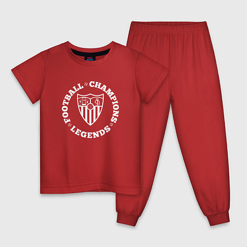 Детская пижама Символ Sevilla и надпись Football Legends and Cham / Красный – фото 1
