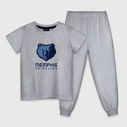 Пижама хлопковая детская Мемфис Гриззлис NBA, цвет: меланж