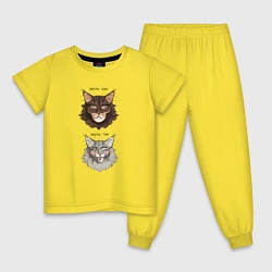 Пижама хлопковая детская Мейн-кун & Мейн-тян, цвет: желтый