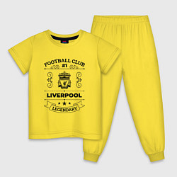 Пижама хлопковая детская Liverpool: Football Club Number 1 Legendary, цвет: желтый