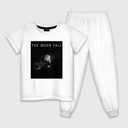 Пижама хлопковая детская The Moon Fall Space collections, цвет: белый