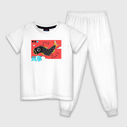 Пижама хлопковая детская Japan F*sh, цвет: белый