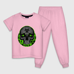 Пижама хлопковая детская SKULL TOXIC, цвет: светло-розовый