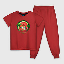 Пижама хлопковая детская Лето в разгаре, цвет: красный