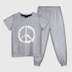 Пижама хлопковая детская Pacific symbol white, цвет: меланж