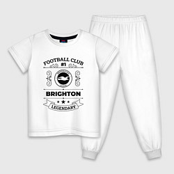 Пижама хлопковая детская Brighton: Football Club Number 1 Legendary, цвет: белый