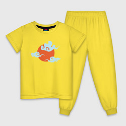 Пижама хлопковая детская СОЛНЦЕ И ОБЛАКА, цвет: желтый