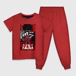 Пижама хлопковая детская Akira anime cyberpunk, цвет: красный