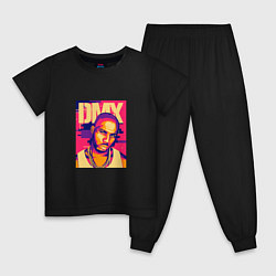 Пижама хлопковая детская DMX Style, цвет: черный