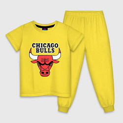 Пижама хлопковая детская Chicago Bulls, цвет: желтый