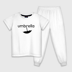 Пижама хлопковая детская Академия Амбрелла лого, цвет: белый