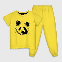 Пижама хлопковая детская Прикольный панда - клякса, цвет: желтый