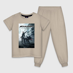 Пижама хлопковая детская Metal Gear Rising Revengeance - poster, цвет: миндальный