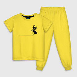 Пижама хлопковая детская Hollow Knight на краю, цвет: желтый