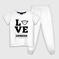 Пижама хлопковая детская Genesis Love Classic, цвет: белый