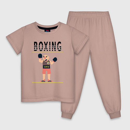 Детская пижама Боксер из мультика Boxing / Пыльно-розовый – фото 1