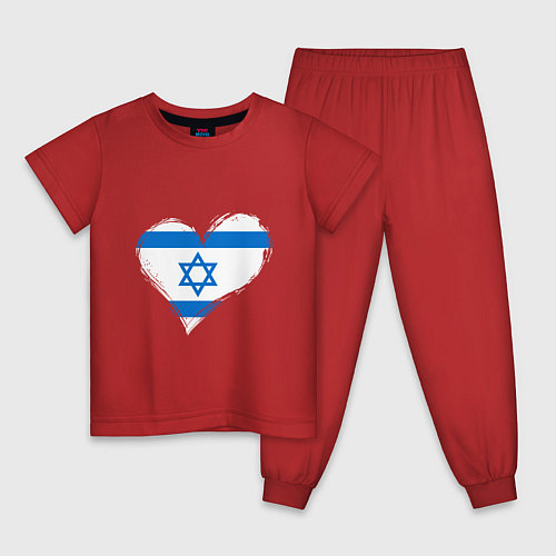 Детская пижама Сердце - Израиль / Красный – фото 1