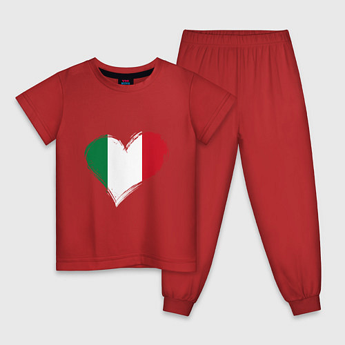Детская пижама Сердце - Италия / Красный – фото 1