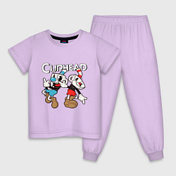 Пижама хлопковая детская Cuphead - Mugman, цвет: лаванда