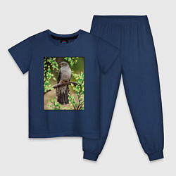 Пижама хлопковая детская Кукушка в лесу, цвет: тёмно-синий