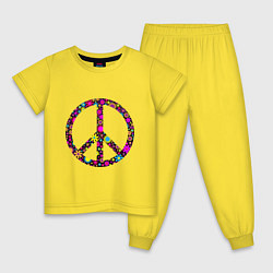 Пижама хлопковая детская Flowers pacific, цвет: желтый