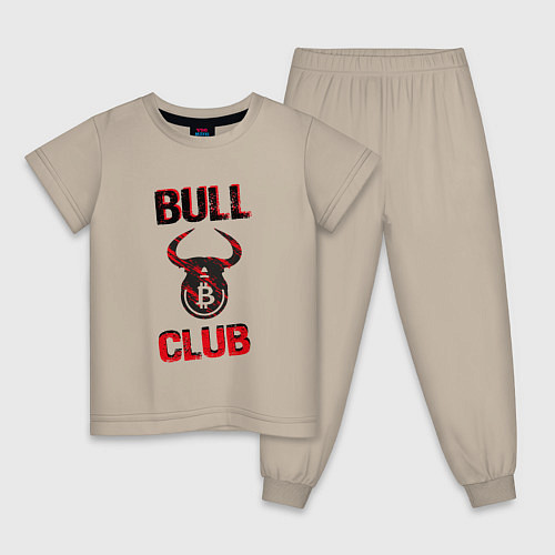Детская пижама Bull Bitcoin Club / Миндальный – фото 1