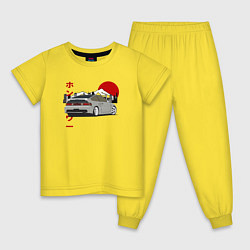Пижама хлопковая детская Honda Crx Retro JDM, цвет: желтый