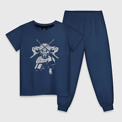 Пижама хлопковая детская Охотник Иноске, цвет: тёмно-синий