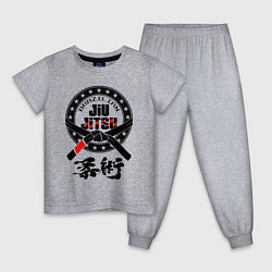 Пижама хлопковая детская Brazilian fight club Jiu jitsu, цвет: меланж