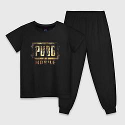 Пижама хлопковая детская PUBG Mobile - gold theme, цвет: черный