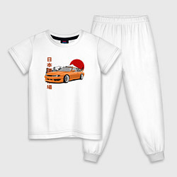 Пижама хлопковая детская Silvia s14 JDM Retro Car, цвет: белый