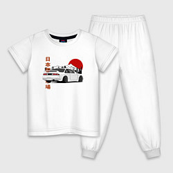 Пижама хлопковая детская Nissan Silvia S14 Sr20 Japan Car, цвет: белый